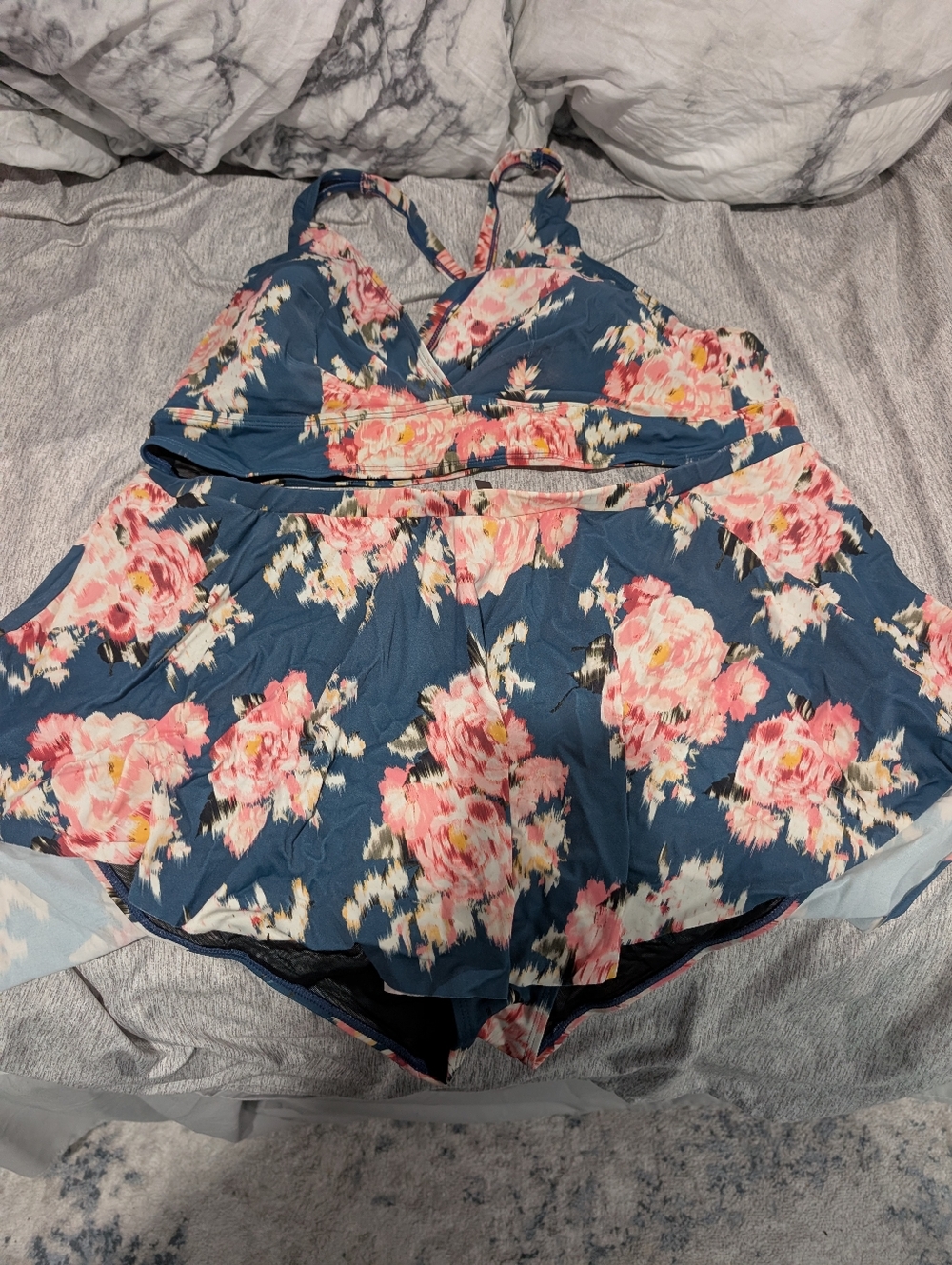 torrid Blue Floral Two-Piece Swim Set